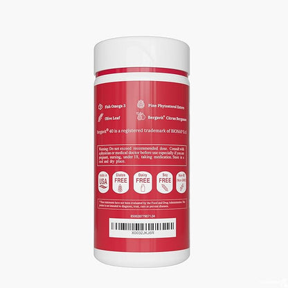 UpNourish Citrus Bergamot, Plant Sterols and Stanols Supplement, Support Heart Health with CoQ10, Omega 3, Olive Leaf Extract, Turmeric Curcumin, Black Garlic and Niacin - 120 Softgels