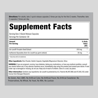 Piping Rock Bladder Control Pills | 90 Capsules | Go Less Bladder Health Formula | Maximum Strength for Men and Women | Non-GMO, Gluten Free Supplement