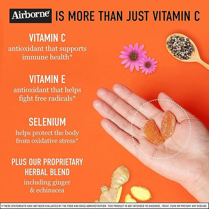 Airborne Kids 500mg Vitamin C Gummies, Kids Immune Support Zinc Gummies with Powerful Antioxidants VIT C & E - 63 Gummies, Assorted Fruit Flavor (Pack of 3)