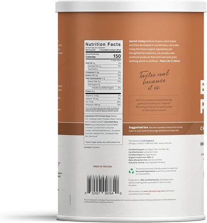 Sprout Living Epic Protein, Plant Based Protein & Superfoods Powder, Chocolate Maca Powder | 20 Grams Organic Protein Powder, Vegan, Non Dairy, Non-GMO, Gluten Free, Low Sugar (2 Pound, 24 Servings)