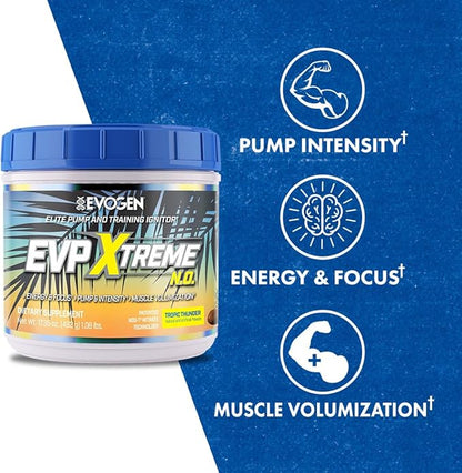 Evogen EVP Xtreme NO - Pre Workout Powder for Men & Women | Sugar Free Preworkout with Beta Alanine, Creatine, and Caffeine for Energy & Pump | Tropic Thunder | 40 Servings