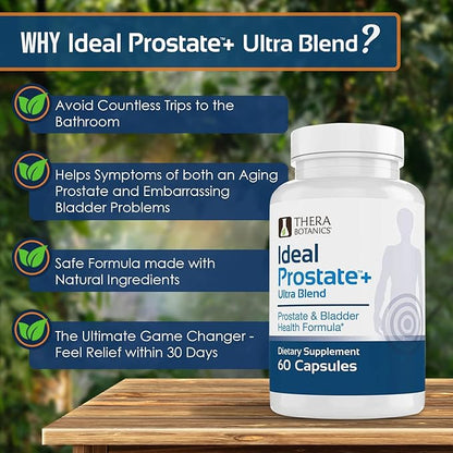 Advanced Men's Prostate Support by Ideal Prostate Plus Ultra with Reishi Mushroom, Saw Palmetto, Lycopene and More for Natural Prostate Relief*