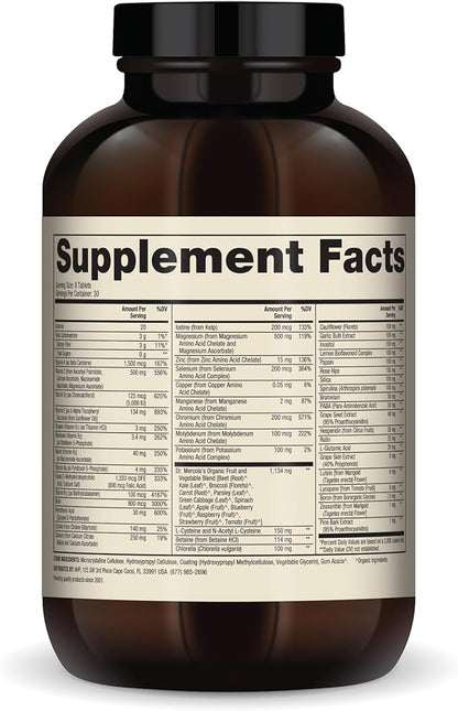 Dr. Mercola Whole-Food Complex with Added Multivitamin Plus Vital Minerals, 30 Servings (240 Tablets), Dietary Supplement, Supports Overall Health