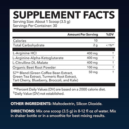 Pre Workout Powder - L Arginine Powder Nitric Oxide Supplement for Men and Women - Pre and Post Workout Support - L-Arginine L Citrulline and Beet Root Powder - Endurance and Performance - Unflavored
