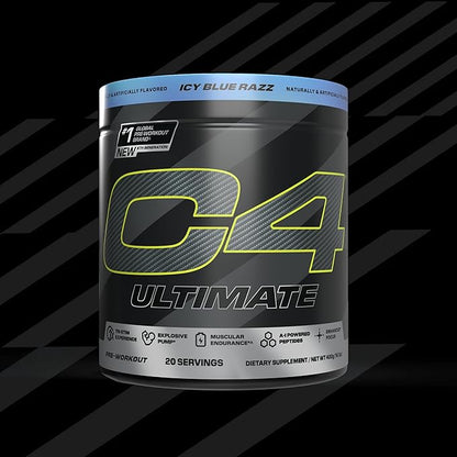 Cellucor C4 Ultimate Pre Workout Powder - Sugar Free Preworkout Energy Supplement for Men & Women - 300mg Caffeine + TeaCrine + Dynamine + Creatine - Freedom Bombsicle, 20 Servings
