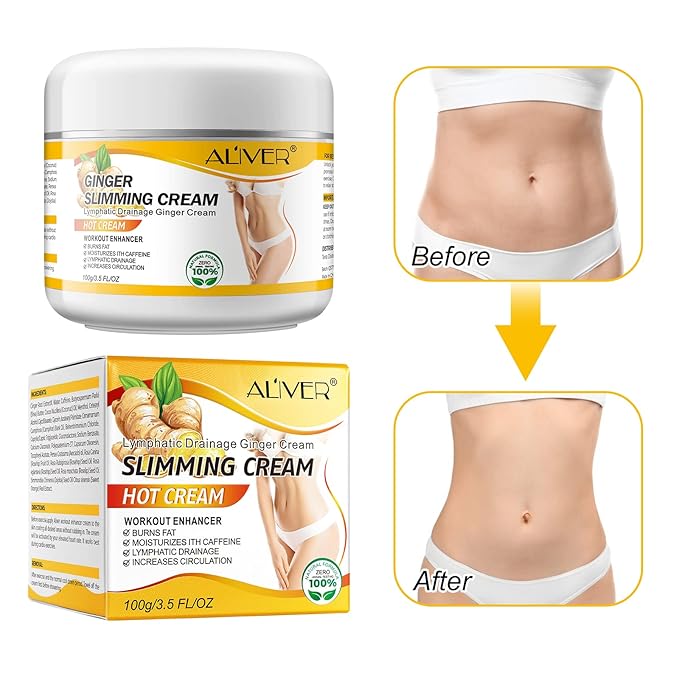 Anti Cellulite Slimming Cream Gel, Hot Cream, Ginger Fat Burning Weight Loss Full Body Fat Burning Cream for Belly, Perfect for Cellulite, Soothing, Relaxing, Tightening & Slimming