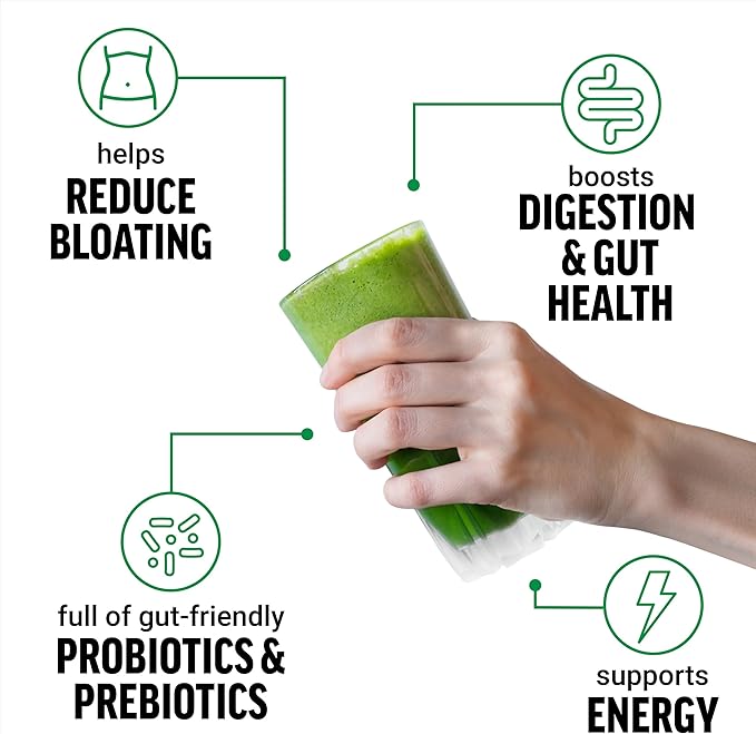 FORCE FACTOR Smarter Greens Daily Wellness Powder, Greens Superfood Powder to Support Gut Health, Bloating, & Digestion, with 40+ Superfoods, 125 Million CFUs of Probiotics, Unflavored, 30 Servings