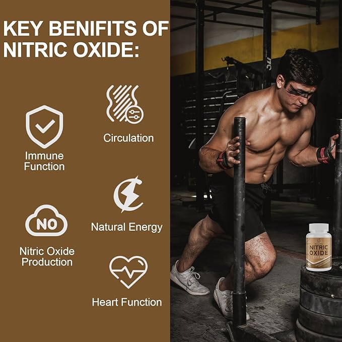 Nitric Oxide Supplement 2255 MG, Nitric Oxide Booster & 6-in-1 Phytonutrient Blend for Heart, Circulation, Immune - 90 Capsules (2 Bottle)