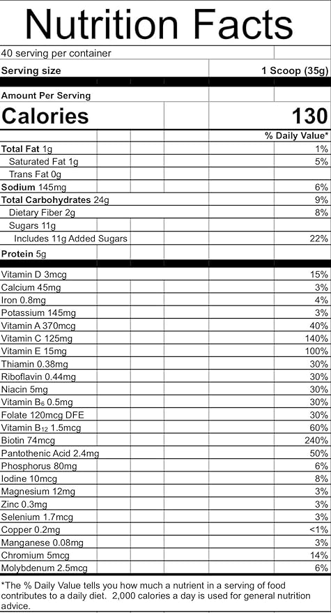 Endurance Drink Mix, Vanilla (35g,40 servings) Liquid nutrition for athletes.Regulates spikes in blood glucose levels. Prevents Skeletal Muscle Breakdown.No Preservative-Non GMO-No Trans Fats
