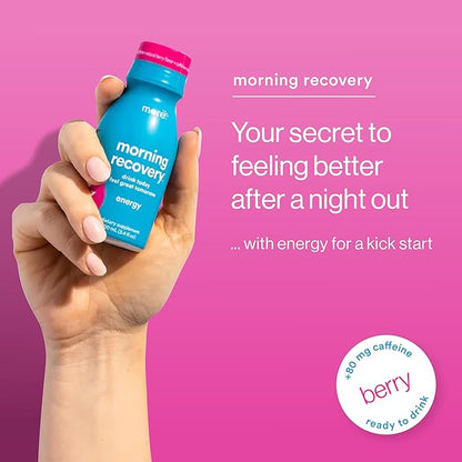 Morning Recovery, Electrolyte with Energy, Milk Thistle Drink Proprietary Formulation to Hydrate While Drinking for Morning Recovery, Highly Soluble Liquid DHM, Berry, Pack of 24