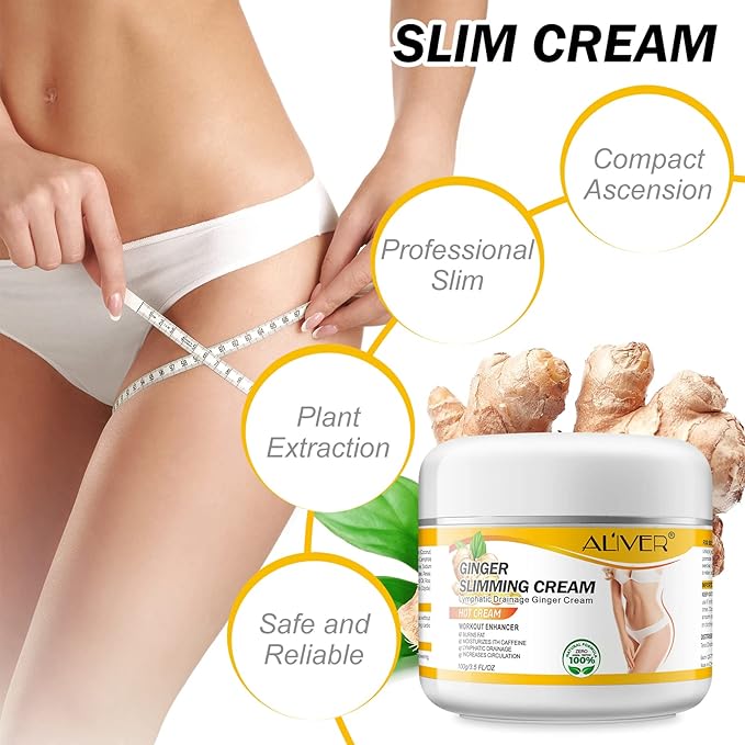 Anti Cellulite Slimming Cream Gel, Hot Cream, Ginger Fat Burning Weight Loss Full Body Fat Burning Cream for Belly, Perfect for Cellulite, Soothing, Relaxing, Tightening & Slimming