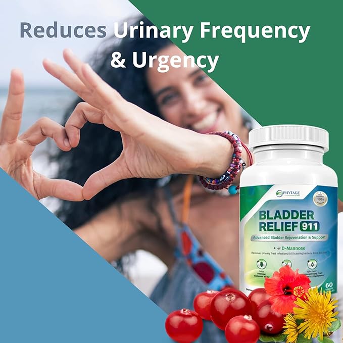 Bladder Relief 911 Detoxifying Strength - for Men and Women Provides Bladder Support, 60 Veggie Capsules - 3 Pack