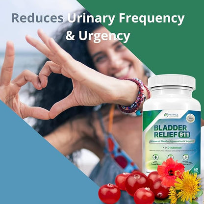 Bladder Relief 911 Detoxifying Strength - for Men and Women Provides Bladder Support, 60 Veggie Capsules - 3 Pack