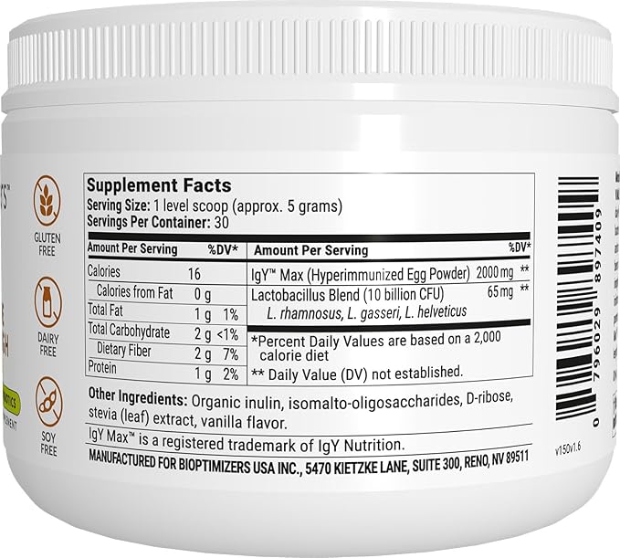Microbiome Breakthrough Repair Powder - Vegetarian Vanilla - Contains Probiotics for Men and Women - Gas & Bloating Relief - GI Revive - Improves Gut Health - 30 Servings - 150g