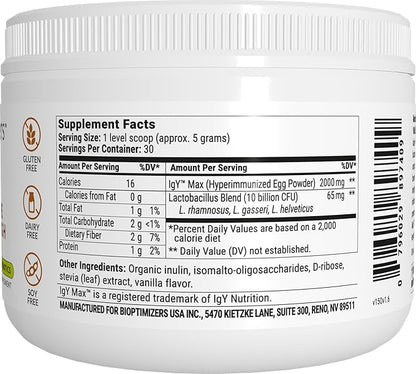 Microbiome Breakthrough Repair Powder - Vegetarian Vanilla - Contains Probiotics for Men and Women - Gas & Bloating Relief - GI Revive - Improves Gut Health - 30 Servings - 150g