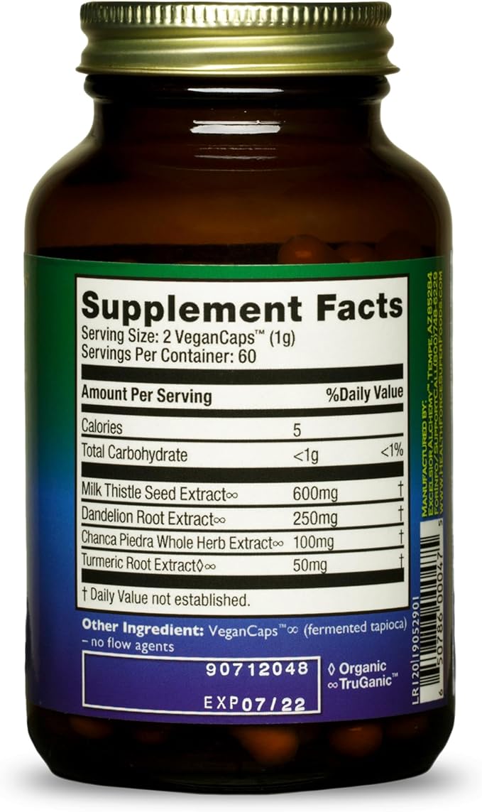 HealthForce SuperFoods Liver Rescue - Natural Liver Cleanse - Liver Health Formula with Milk Thistle & Dandelion Root - Gluten-Free & Vegan - 120 Capsules (Pack of 2)