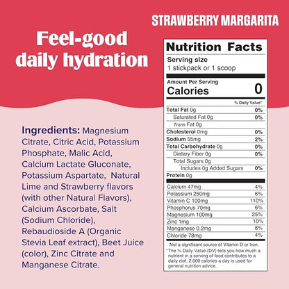 Ultima Replenisher Mocktini Electrolyte Drink Mix – Strawberry Margarita, 90 Servings – Hydration Powder with 6 Electrolytes & Trace Minerals – Keto Friendly, Non-GMO & Sugar-Free Electrolyte Powder