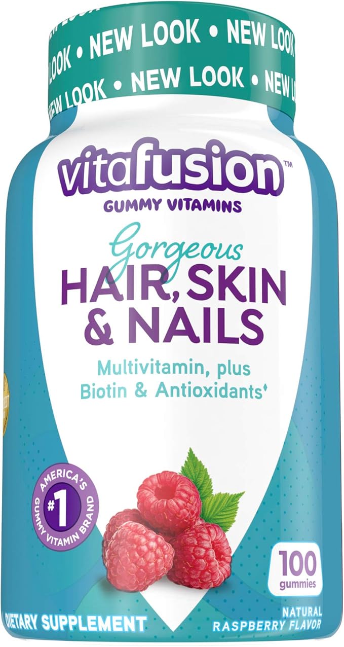 Vitafusion Gorgeous Hair, Skin & Nails Multivitamin Gummy Vitamins, 100ct (Pack of 2)