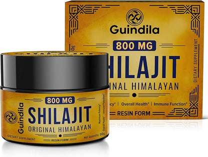 800mg Shilajit Supplement - Shilajit Pure Himalayan Organic Shilajit Resin with Maximum Potency, Original from Himalayan with 85+ Trace Minerals & Fulvic Acid for Focus & Energy, Immunity, 30 Grams