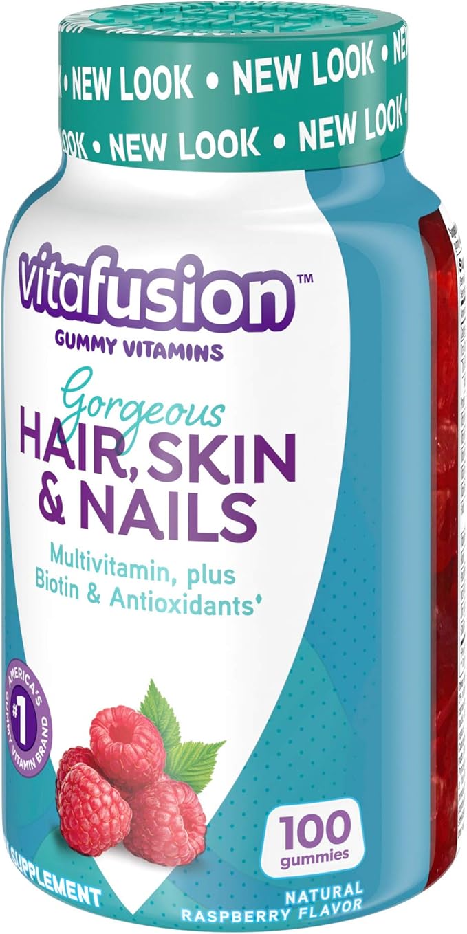 Vitafusion Gorgeous Hair, Skin & Nails Multivitamin Gummy Vitamins, 100ct (Pack of 2)