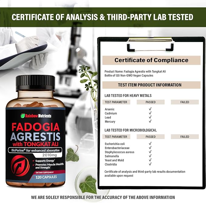Fadogia Agrestis 15,000mg + Tongkat Ali 100,000mg + BioPerine® [Highest Purity] - Supports Stamina, Strength, Muscle Health & Recovery, Drive & Performance - Non-GMO & Made in USA - 120 capsules