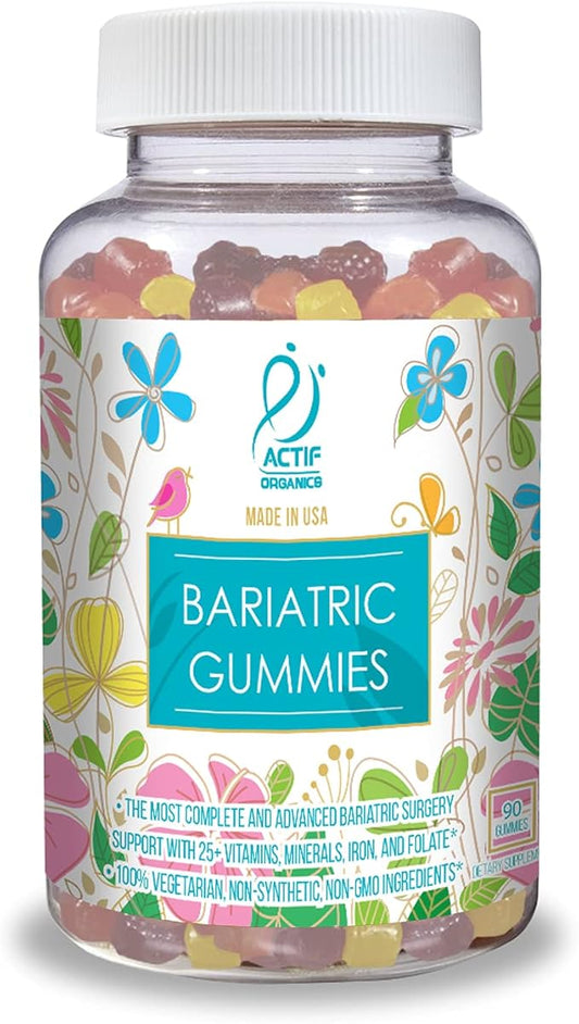 ACTIF Organic Bariatric Gummies with 25+ Organic Vitamins and Minerals for Bariatric Surgery and Weight Loss, Advanced Formula - 90 Count