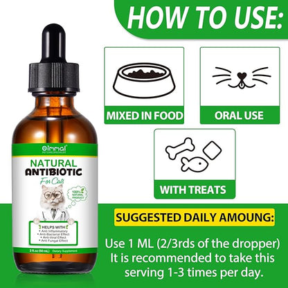 2 Pack Antibiotics for Cats, Premium Cat Antibiotics Supplemen, Natural Antibiotic for Cats, Pet Supplements, Cat Antibiotics Supports Immune & Cats Allergy Relief, Cats Multivitamin