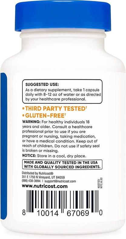 Nutricost Tudca 500mg, 30 Capsules (Tauroursodeoxycholic Acid) - Premium Quality, Gluten Free