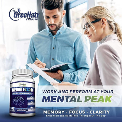 Brain Supplement to Enhance Memory, Energy, Focus, and Clarity with B1, B6, B12 Vitamin, Folic Acid, Calcium and Ginkgo Biloba for Men and Women (6 Bottles)