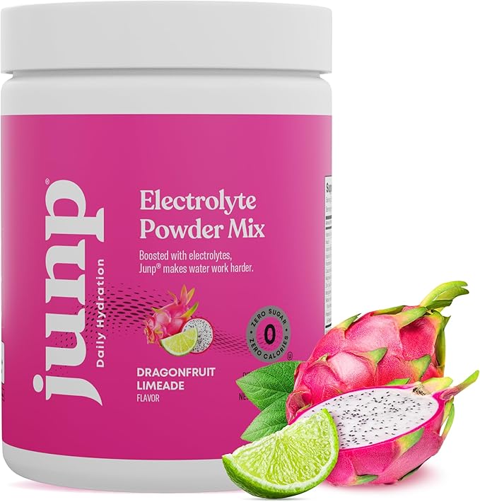 JUNP Electrolytes Powder No Sugar No Carbs - Dragonfruit Limeade Keto Electrolyte Drink Mix - Potassium & Salt Hydration Powder Electrolytes Zero Calorie Sugar Free Electrolyte Powder, 90 Servings