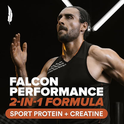 Birdman Falcon Performance Vegan Protein Powder, 31g Protein, 5g Creatine, 5g BCAA, Probiotics, Electrolytes, Pre Workout, Low Carb, Sugar Free & Dairy Free, Plant Based Chocolate Protein, 28 servings