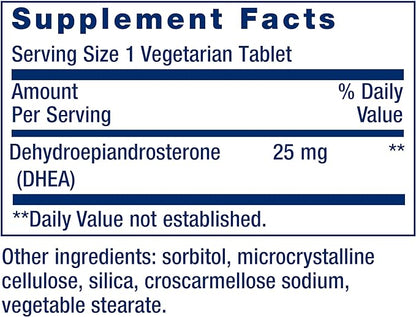 Life Extension DHEA 25 mg – For Hormone Balance, Immune Support, Sexual Health and Anti-Aging - Supports Memory & Mood - Non-GMO, Gluten-Free, Vegetarian - 100 Dissolve-In-Mouth Tablets