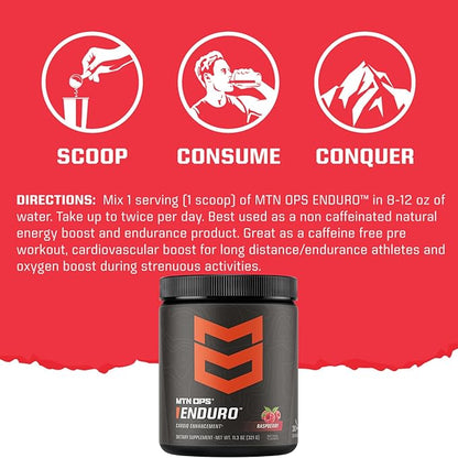 MTN OPS Enduro Nitric Oxide Supplement & Stim-Free Pre Workout - 30 Servings - with Magnesium Citrate, Beet Root Powder, Niacinamide, L Arginine & L Citrulline - Pink Lemonade Flavor