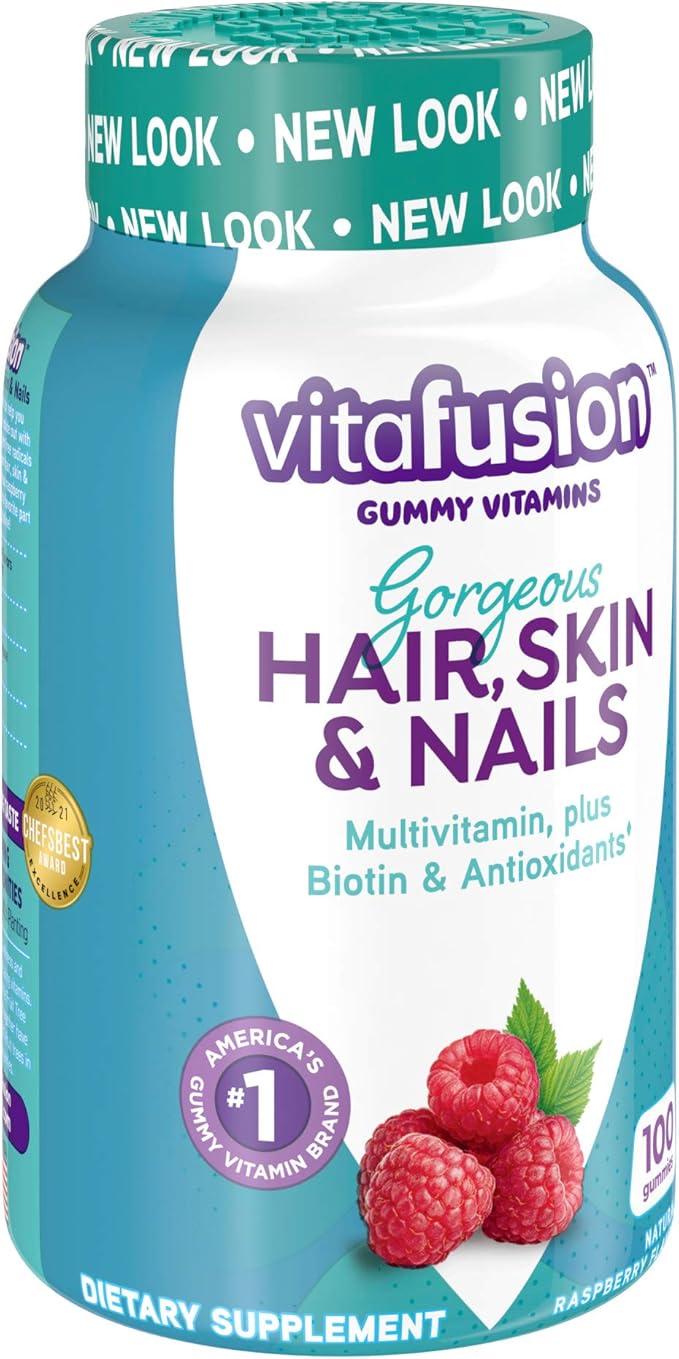 Vitafusion Gorgeous Hair, Skin & Nails Multivitamin Gummy Vitamins, 100ct (Pack of 2)