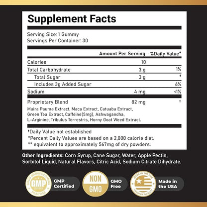 AlphaBites Gummies for Men Support Supplement - Original Formula, 30 Gummies, 1 Month Supply