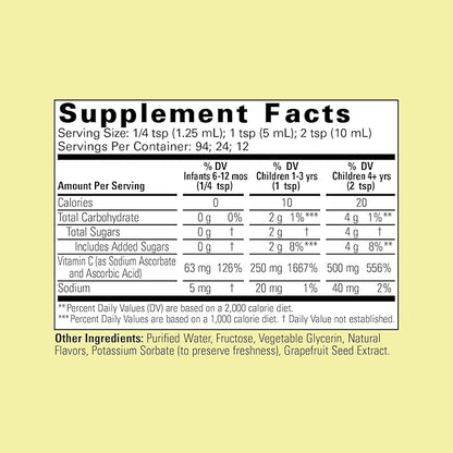 CHILDLIFE ESSENTIALS Liquid Vitamin C - Liposomal Vitamin C Liquid, Pure Vitamin C, Vitamin C for Kids, Liquid Supplement, Immune System Support, Great Taste - Natural Orange, 4 Fl Oz (Pack of 2)