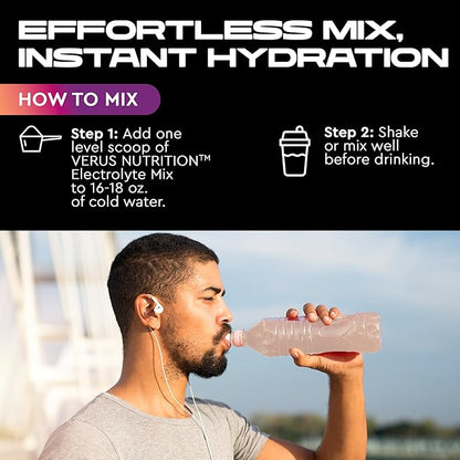 Electrolytes Powder No Sugar- Zero Calorie Hydration Powder | Sugar Free Electrolytes for Fasting, Keto & Vegan | Natural Ingredients Electrolyte Mix for Energy Boost, 60 Servings
