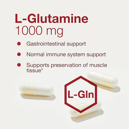 Protocol L-Glutamine 1000mg - Amino Acid - Muscle Tissue, Gut Health, Immune Health - 120 Veg Caps