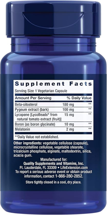 Life Extension Mens Bladder Control - Prostate & Bladder Health Supplement - For Support Urination & Sleep Patterns with Melatonin, Beta Sitosterol - Non-GMO, Gluten-Free, Vegetarian - 30 Capsules