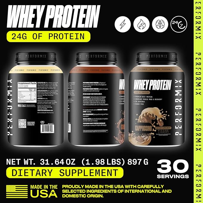 PERFORMIX - Whey Protein Isolate Blend - 24g of Protein - 5.4g of BCAAs - 110 Calories - Muscle Building & Post Workout Recovery - 100% Whey Protein Powder - 1.98 lbs - 30 Servings - Vanilla