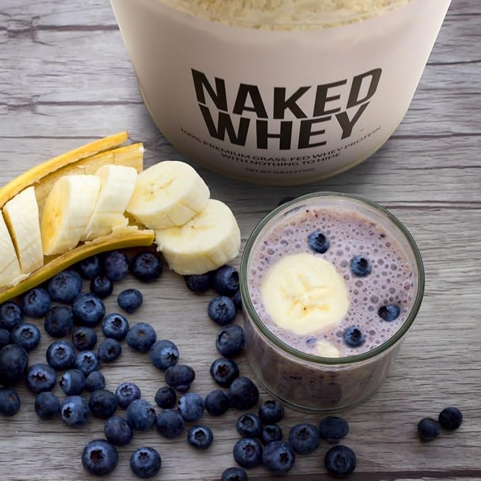 Naked Whey Double Chocolate Grass Fed Whey Protein Powder, No GMO, No Soy, and Gluten Free. Nothing Artificial, Aid Growth and Recovery - 53 Servings