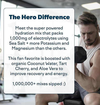 Feel Goods Hydration Hero, 1,000mg Electrolytes Powder, Sugar Free, Magnesium, Organic Coconut Water, L Theanine, Vitamin C & B12, Non GMO, Keto, Vegan, Electrolyte Packets | Guava Fresca, 15 Count