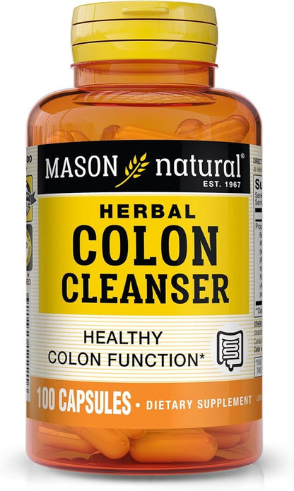 MASON NATURAL Herbal Colon Cleanser, 300 Day Supply, Dietary Supplement Supports Digestive Health with Soluble Fibers, Probiotics & Herbs, 3 Pack