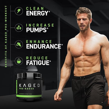 Kaged Original Pre Workout Powder | Orange Krush | Pre-Kaged | Formulated with Creatine, Beta Alanine, Pure Caffeine | 20 Servings
