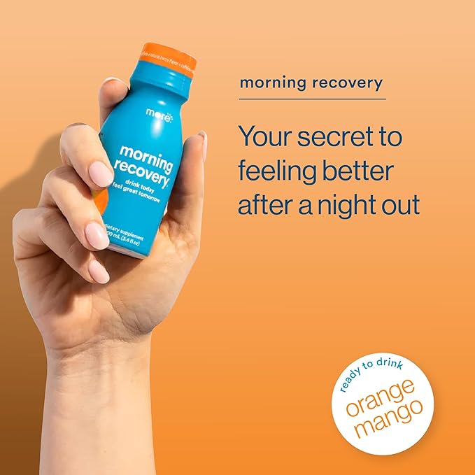 Morning Recovery Electrolyte, Milk Thistle Drink Proprietary Formulation to Hydrate While Drinking for Morning Recovery, Highly Soluble Liquid DHM, Orange Mango, Pack of 24