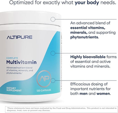 ALTIPURE™ Complete Multivitamin, Gluten-Free, Dairy-Free, Heart, Bone, Eye and Brain Health, Immune Function, 120 Capsules