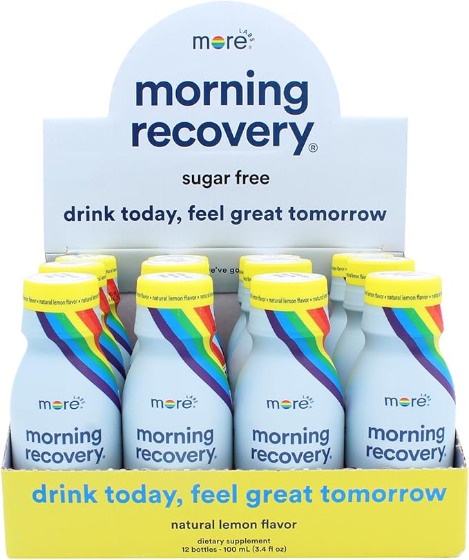 Morning Recovery Electrolyte, Milk Thistle Drink Proprietary Formulation to Hydrate While Drinking for Morning Recovery, Highly Soluble Liquid DHM, Sugar-Free Lemon, Pack of 24 Pride Edition