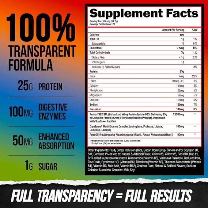 ALPHA LION Superhuman Whey Protein Powder, Great Tasting Pure Whey Protein Isolate, Low Carb, Low Sugar, No Bloat Post Workout, Muscle Recovery & Growth (28 Servings, Anabolic Cereal)