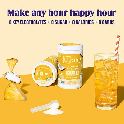 Ultima Replenisher Mocktini Electrolyte Drink Mix – Piña Colada, 90 Servings – Hydration Powder with 6 Electrolytes & Trace Minerals – Keto Friendly, Non-GMO & Sugar-Free Electrolyte Powder