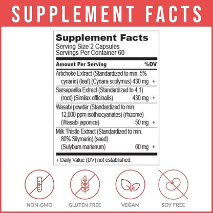 Body Ecology LivAmend | Liver Supplement | Milk Thistle and Artichoke | Supports Healthy Liver and Improves Bowel Elimination | 120 Vegetarian Capsules